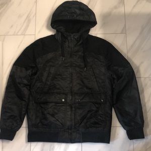 Men’s American Rag Pitch Black Hooded Bomber Jacket